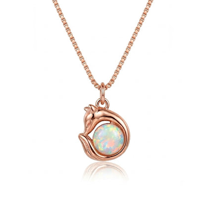 Rosegold Foxy Opal Chain Pendant