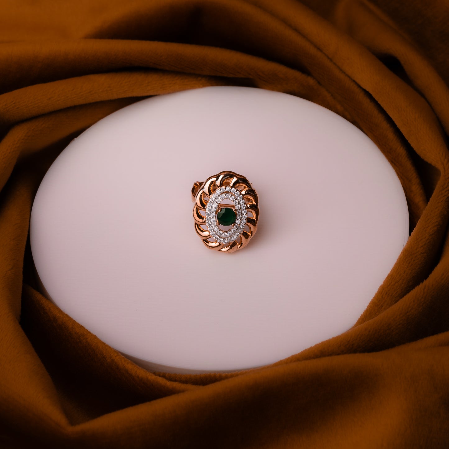 Rose Gold Green Stone Glimmer Ring