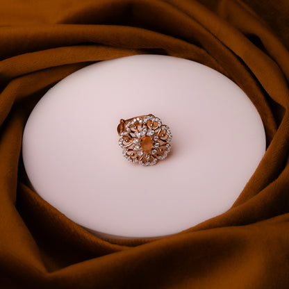 Rose Gold Tangerine Stone Ring