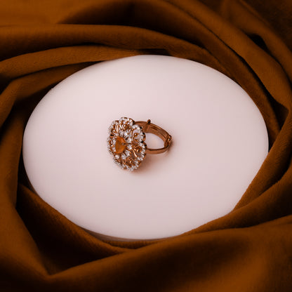 Rose Gold Tangerine Stone Ring