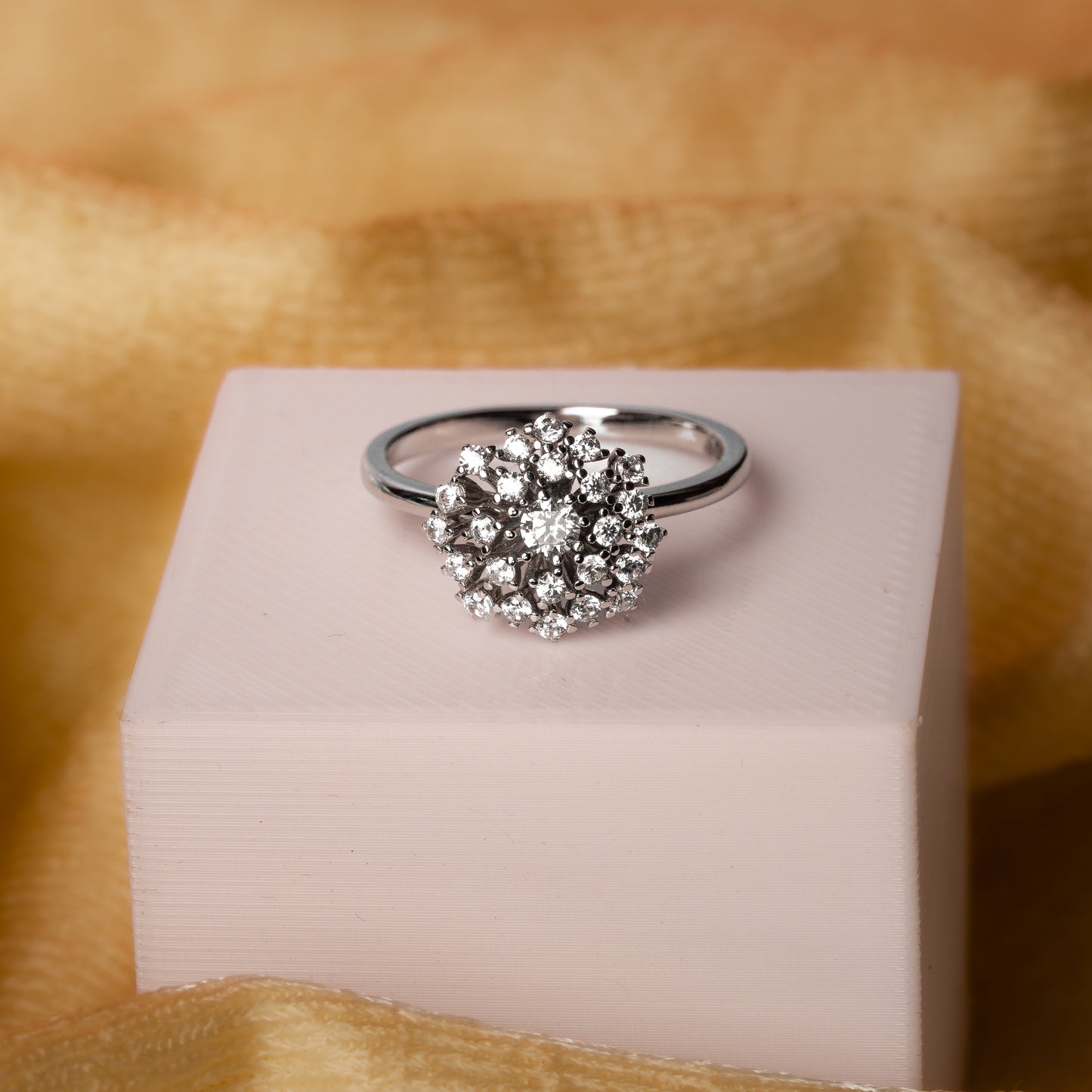 Silver Blooming Floral Grace Ring
