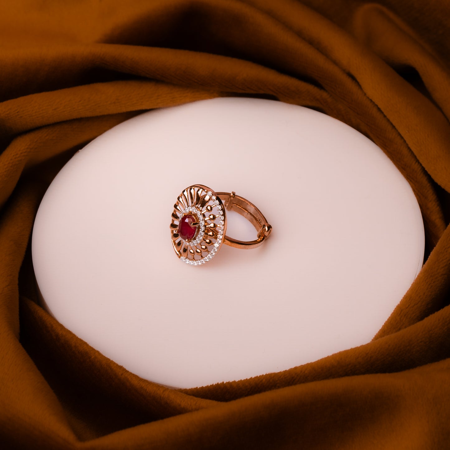 Rose Gold Ruby Gemstone Ring