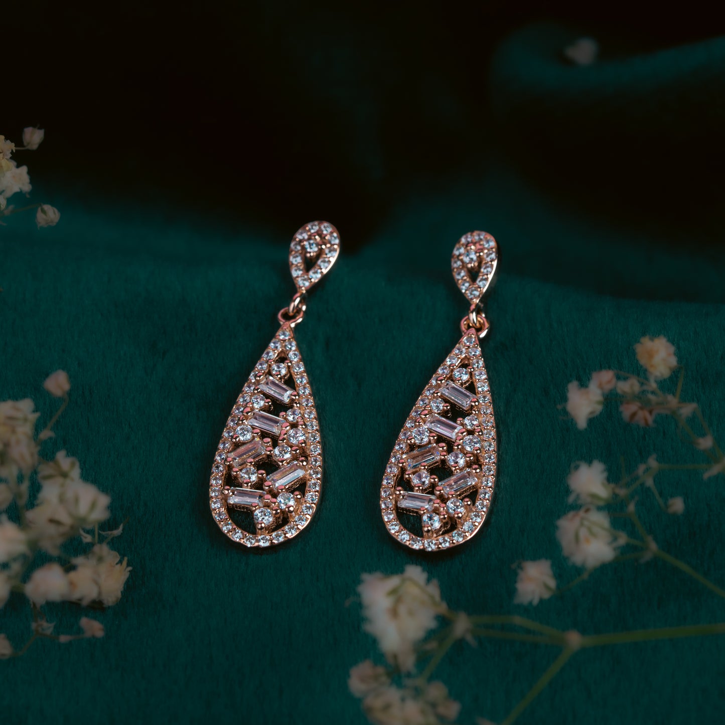 Rose Gold Droplet Delight Earrings