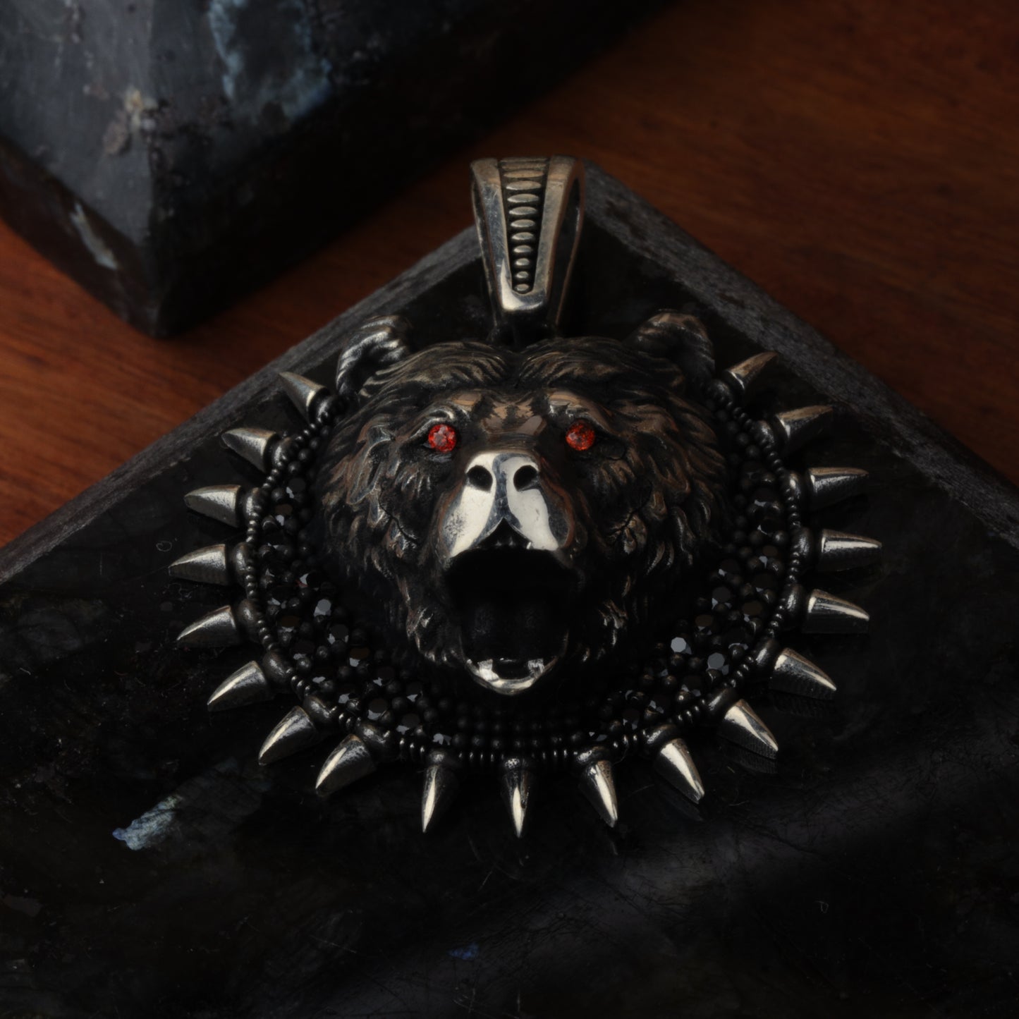 Vintage Spiky Wild Bear Pendant