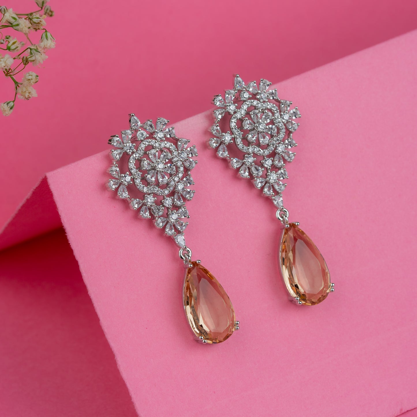 Silver Peachy Serenity Earrings