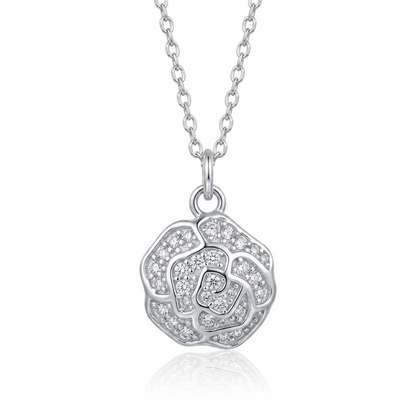 Silver Ornate Floral Chain Pendant