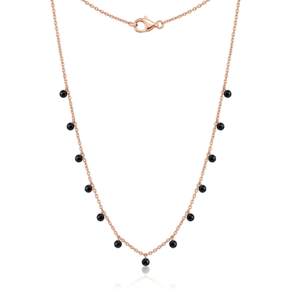 Rose Gold Onyx Queen's Necklace Chain