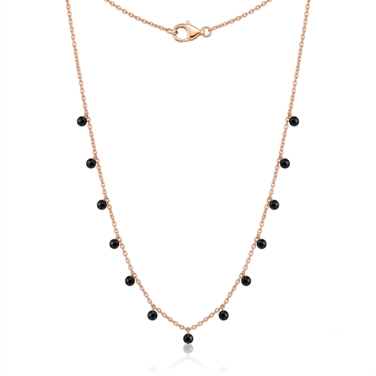 Rose Gold Onyx Queen's Necklace Chain