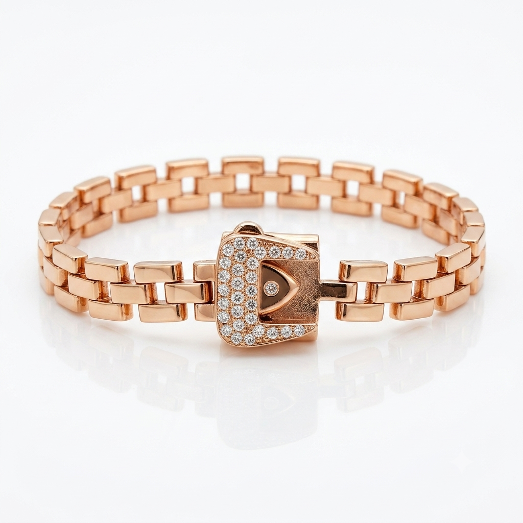 Rose Gold Luxe Buckle Bracelet