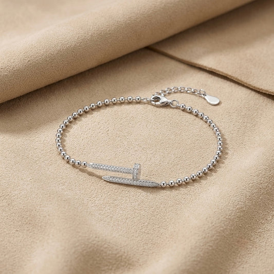 Silver Luxe Beaded Bracelet