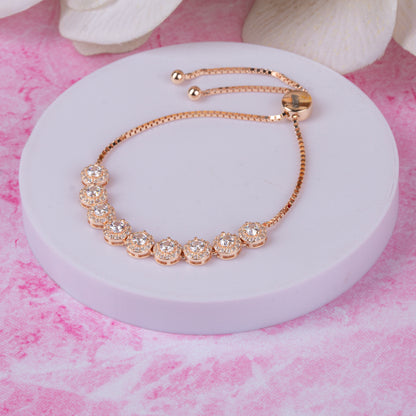 Rose Gold Classic White Stone Bracelet