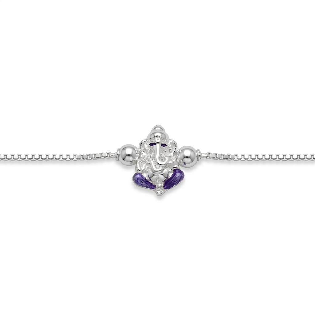 Bappa Morya Silver Rakhi