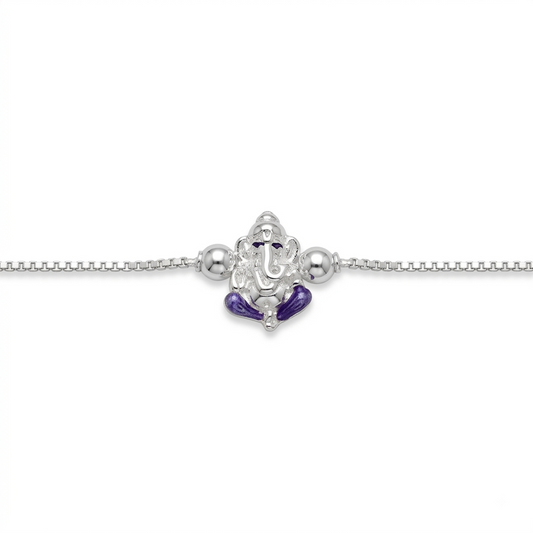 Bappa Morya Silver Rakhi