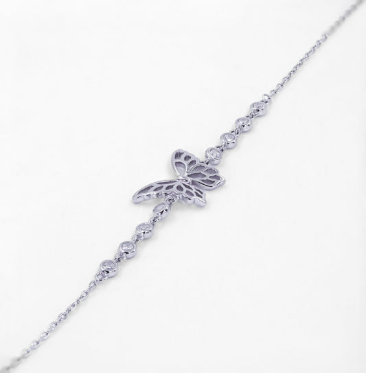 Silver Luminous Butterfly Bracelet