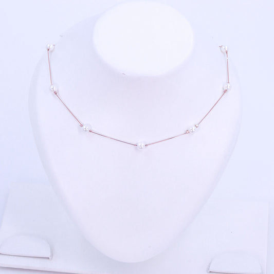 Rose Gold Fragile Pearl Chain