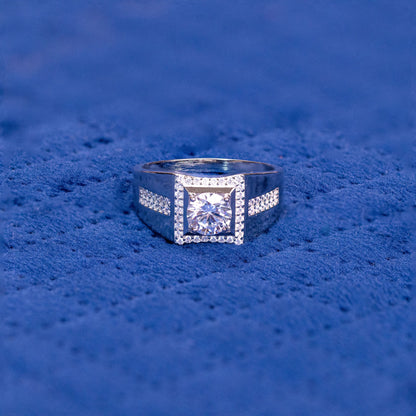 Silver Vanguard Gem Solitaire Ring