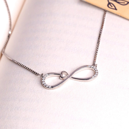Silver Infinity Heart Chain Pendant