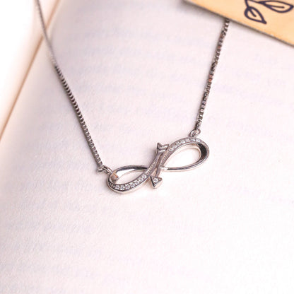 Silver Infinity Arrow Chain Pendant