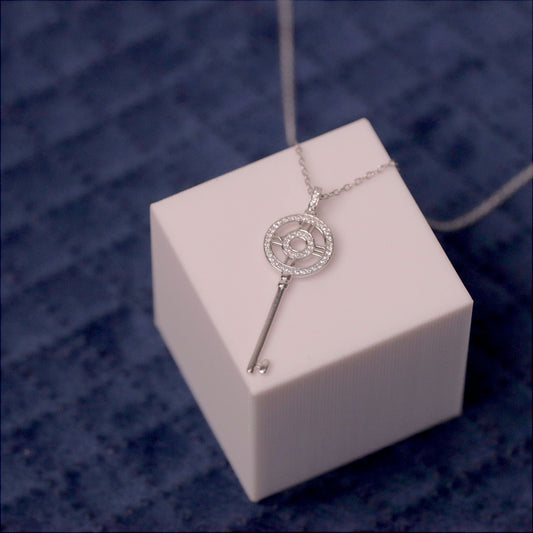 Silver Roman Key Chain Pendant