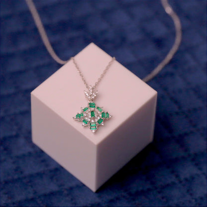 Silver Nyra Flame Chain Pendant Combo Set