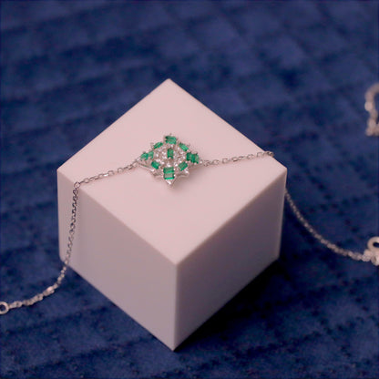 Silver Nyra Flame Chain Pendant Combo Set