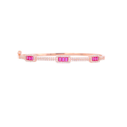 Rose Gold Garnet Glow Cuff/Kada