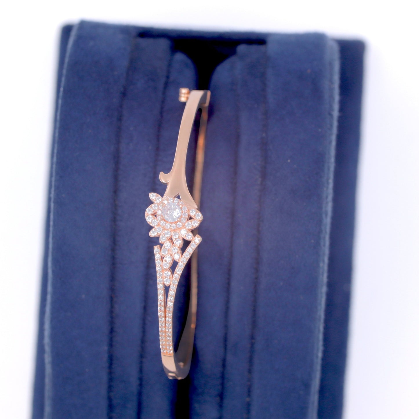 Rose Gold Bloom & Bare Cuff/Kada