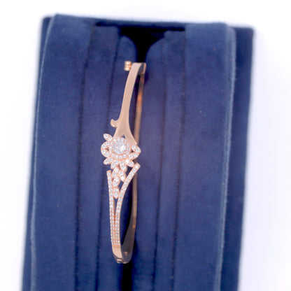 Rose Gold Bloom & Bare Cuff/Kada