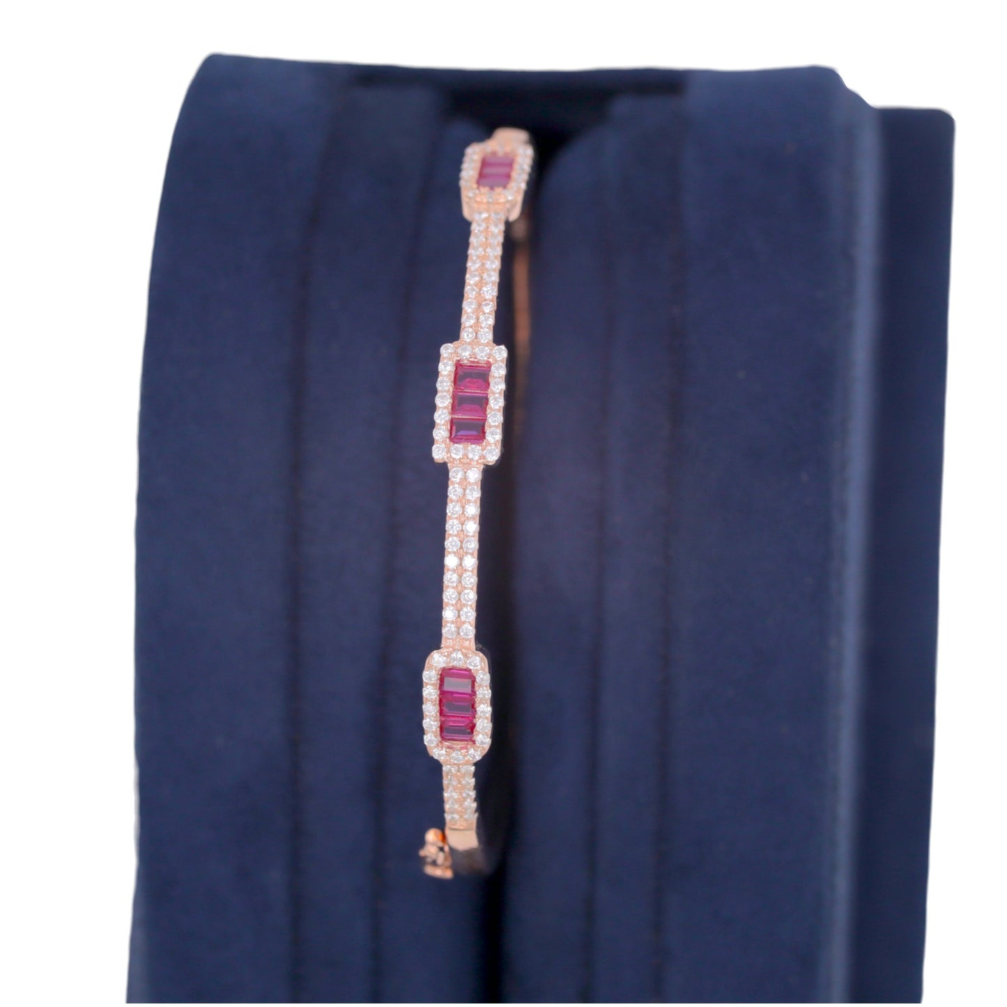 Rose Gold Garnet Glow Cuff/Kada