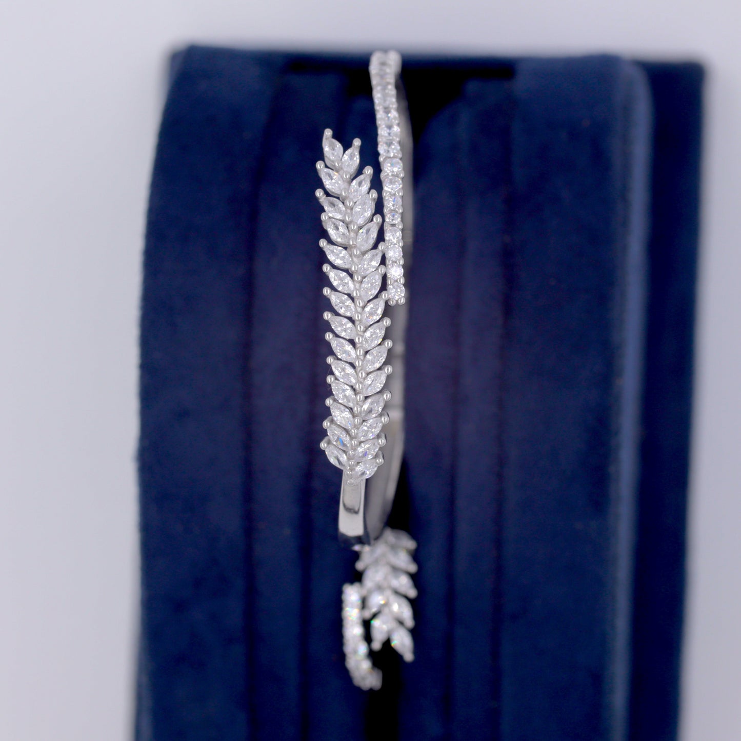 Silver Ethereal Fern Cuff/Kada With Ring Set