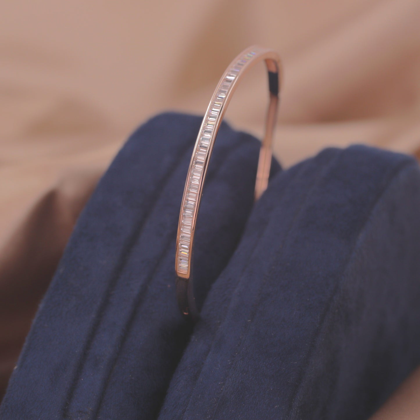 Rose Gold Radiant Bar Cuff/Kada