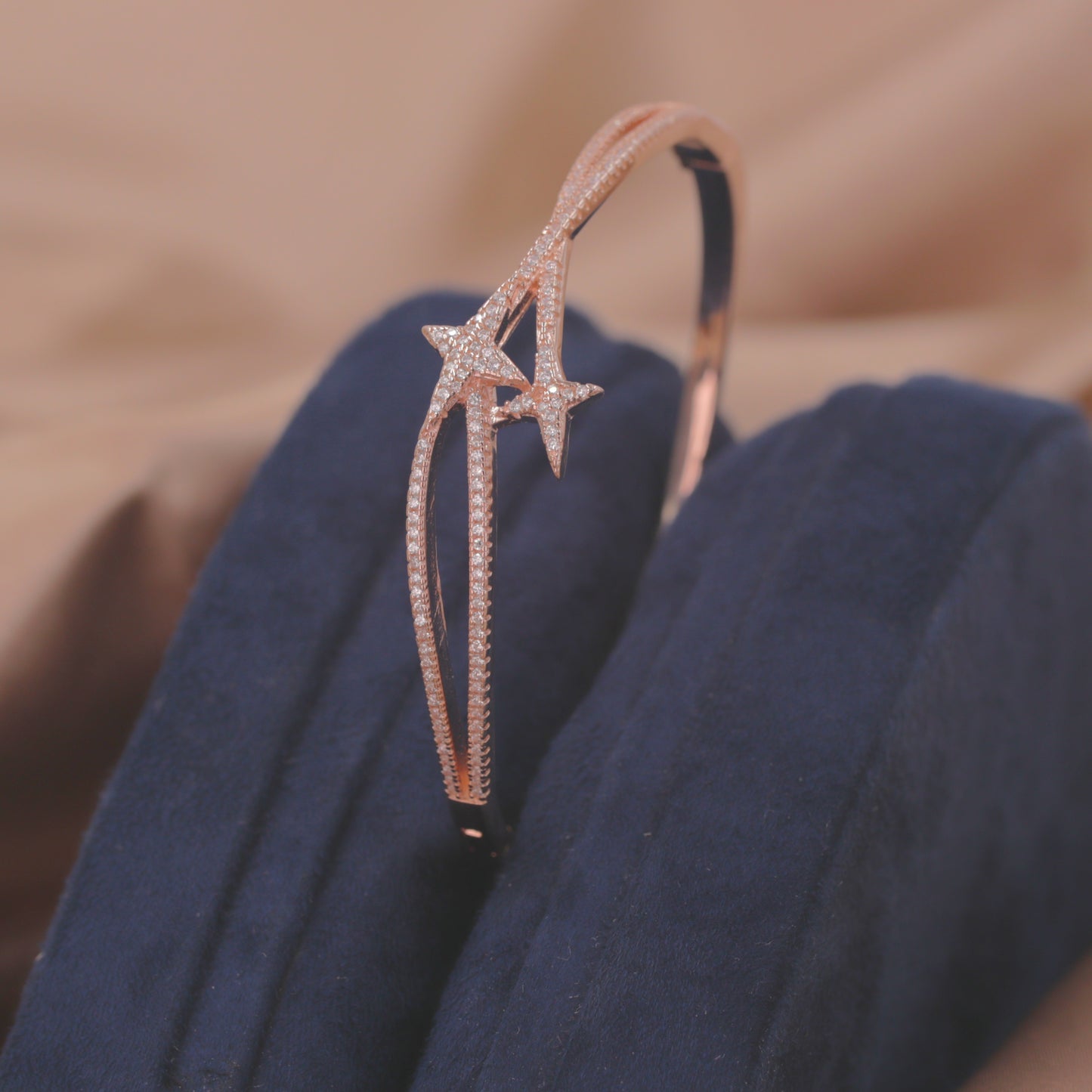 Rose Gold Stellar Trail Cuff/Kada