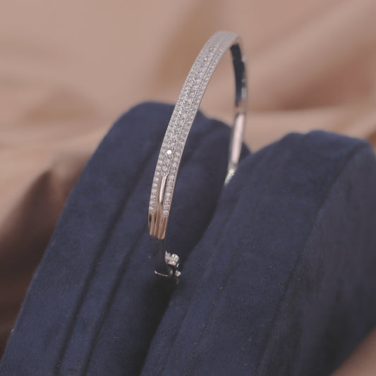 Silver Lustre Edge Cuff/Kada