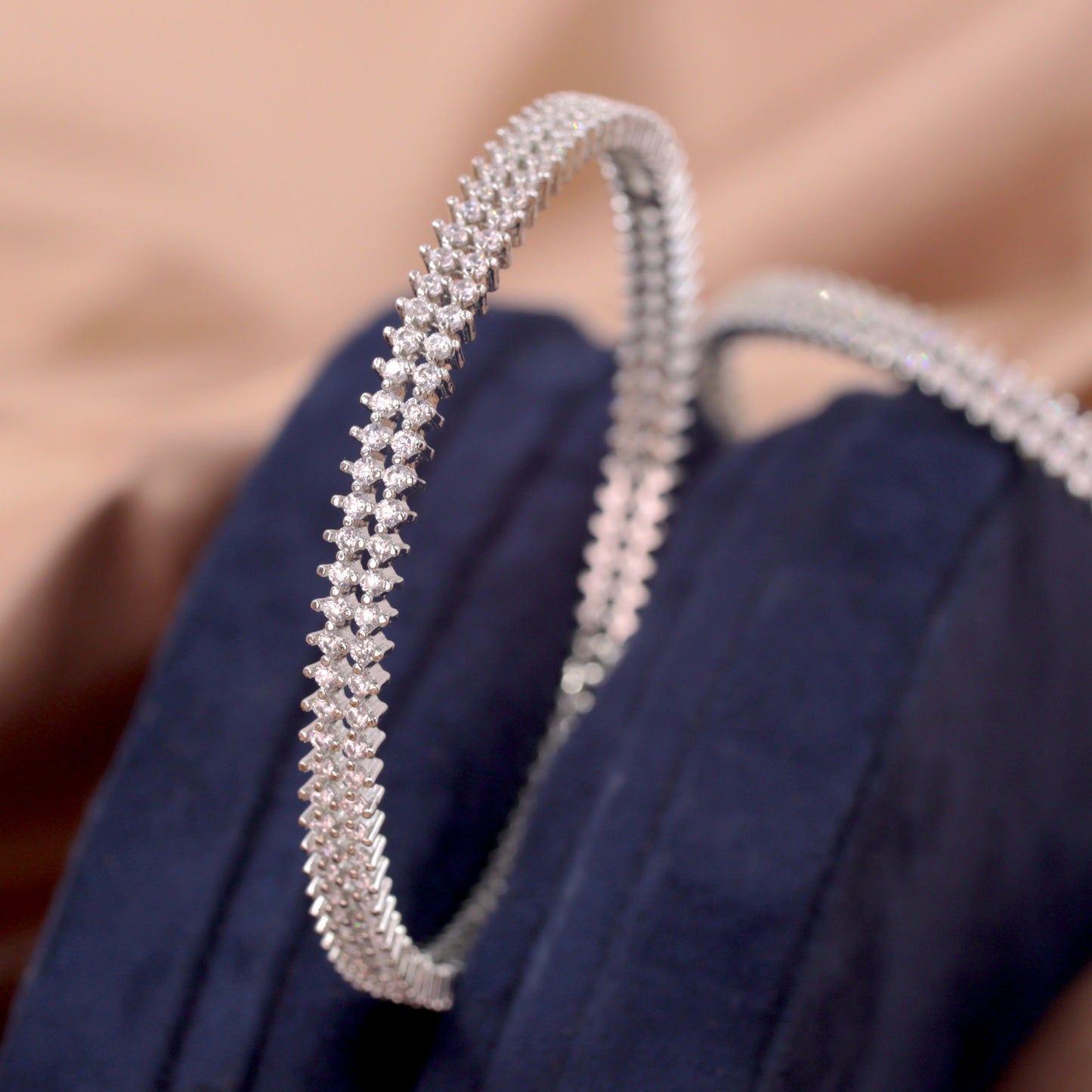 Silver Gleamline Pair Bangle