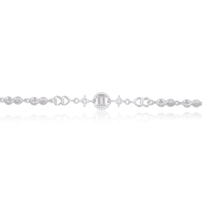 Silver Heartline Loop Bracelet