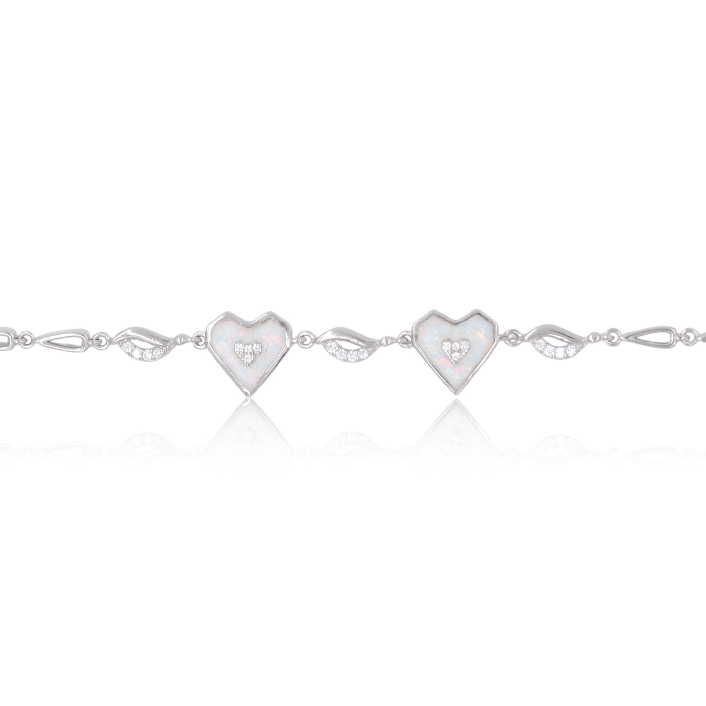 Silver Ivory Heart Bracelet