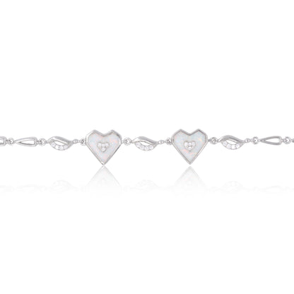 Silver Ivory Heart Bracelet