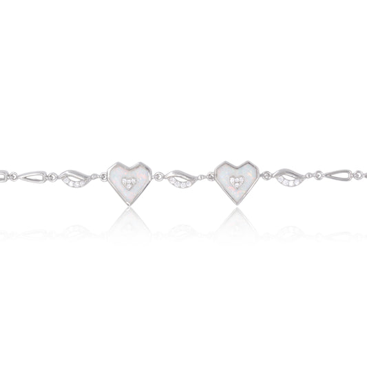 Silver Ivory Heart Bracelet