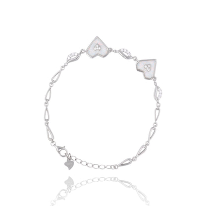 Silver Ivory Heart Bracelet