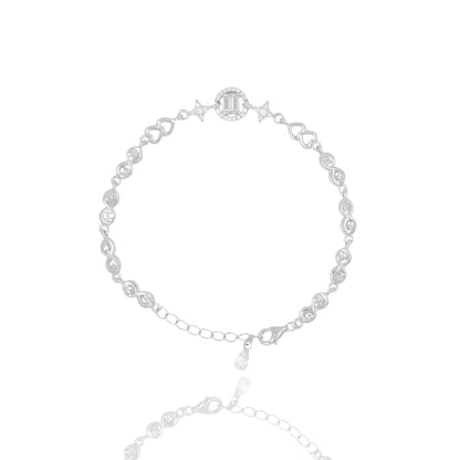 Silver Heartline Loop Bracelet