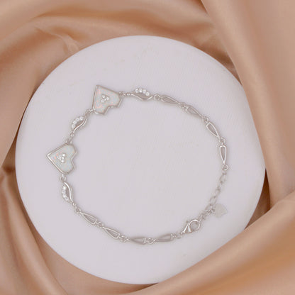 Silver Ivory Heart Bracelet