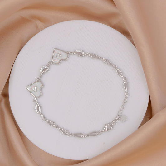 Silver Ivory Heart Bracelet