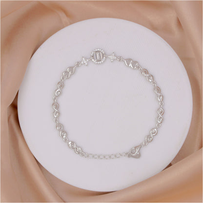 Silver Heartline Loop Bracelet