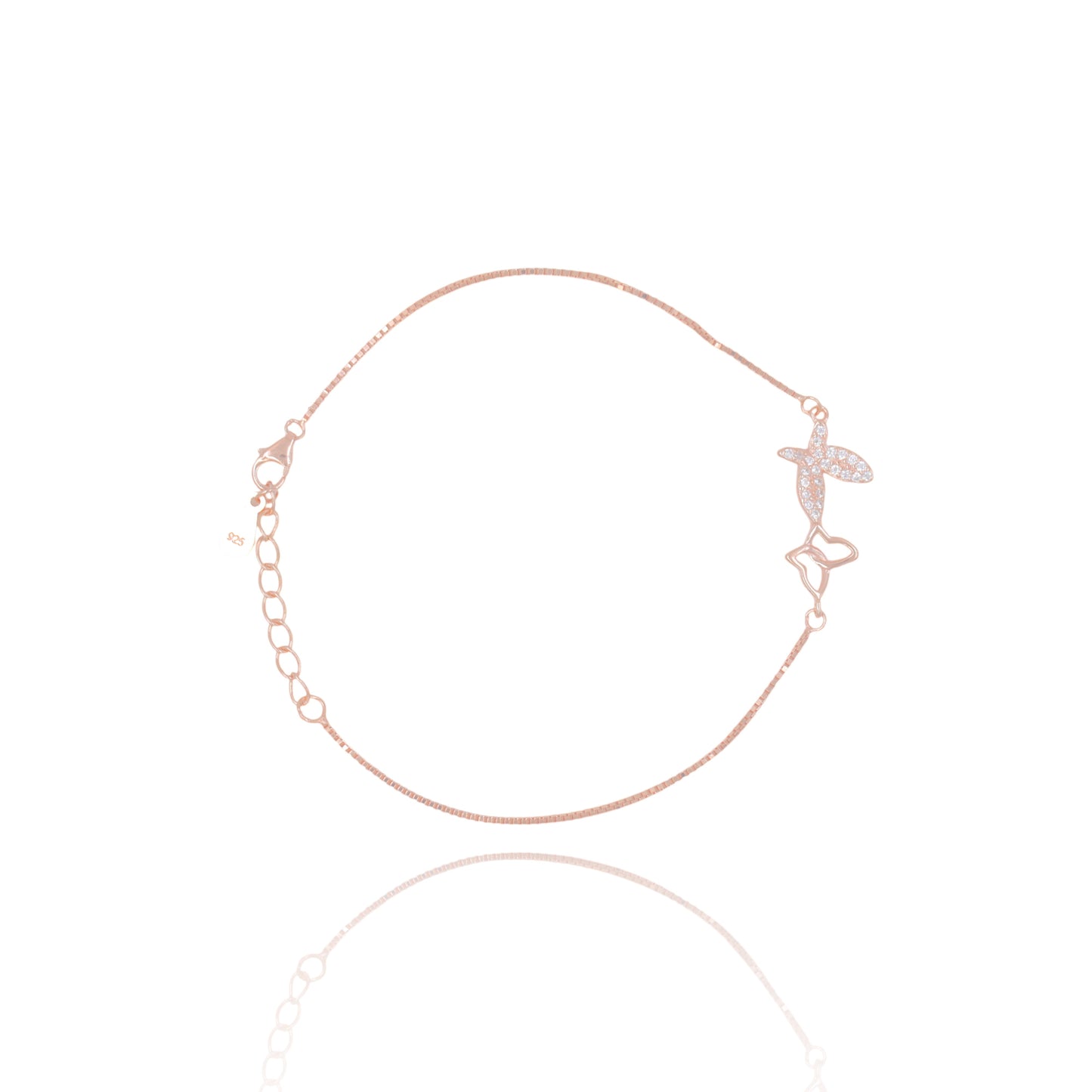 Rose Gold Whisp Wing Bracelet