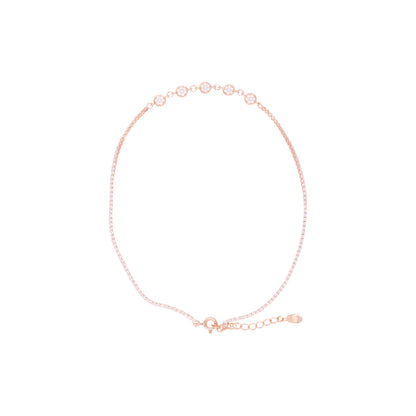 Rose Gold Zircon Discs Anklet / Payal