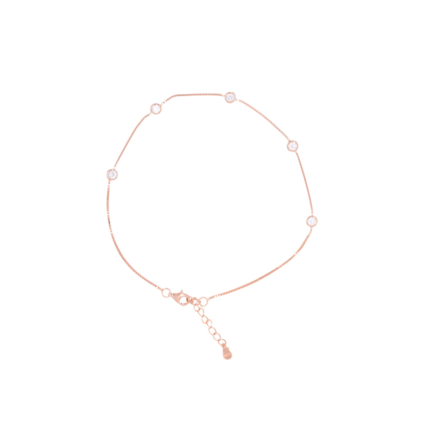Rose Gold Minimal Solitaire Anklet / Payal