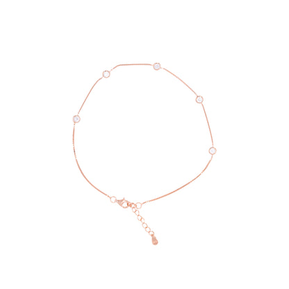 Rose Gold Minimal Solitaire Anklet / Payal