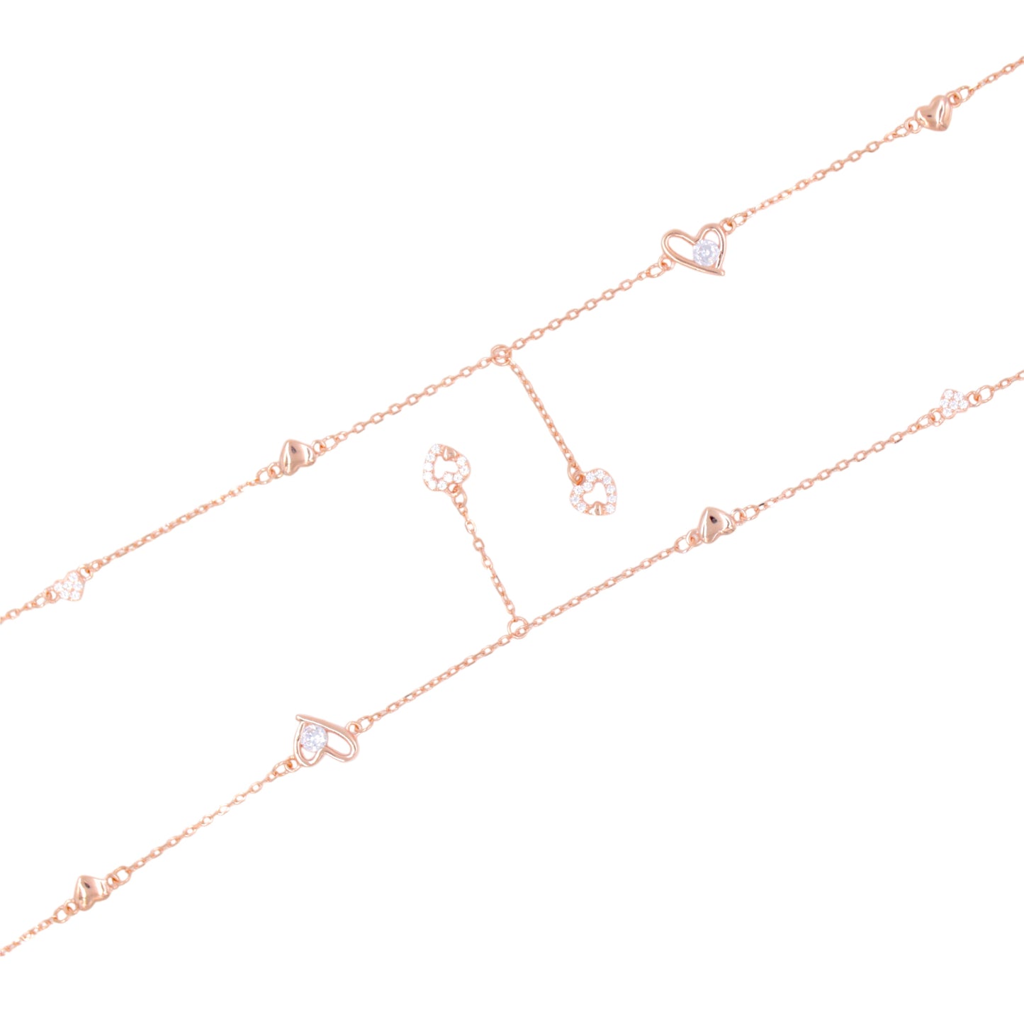 Rose Gold Heartscape Anklet / Payal