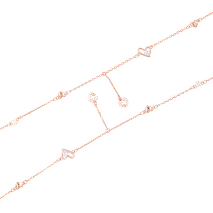 Rose Gold Heartscape Anklet / Payal