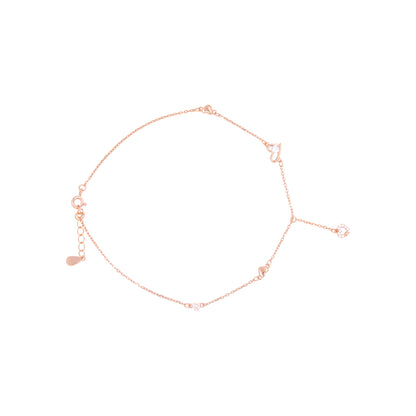 Rose Gold Heartscape Anklet / Payal